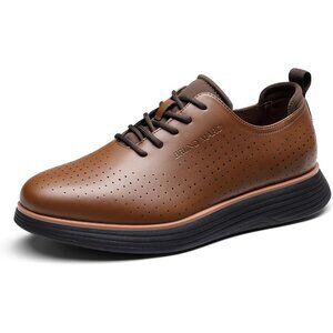 ⚡ Men's Brown Max Flex Fashion Dress Sneakers Oxfords Classic Casual Shoes